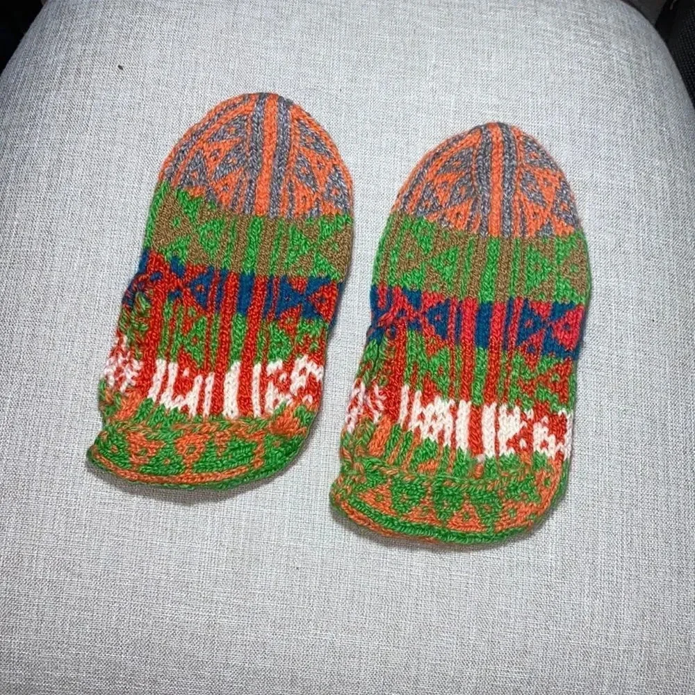 Handmade wool socks-slippers